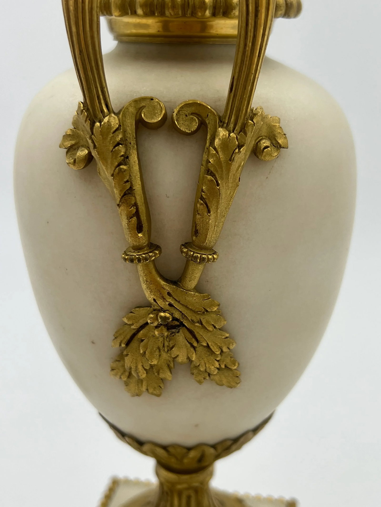 Fine Quality Pair, 19th Century French White Marble Bronze Ormolu Mounted Vases - 11