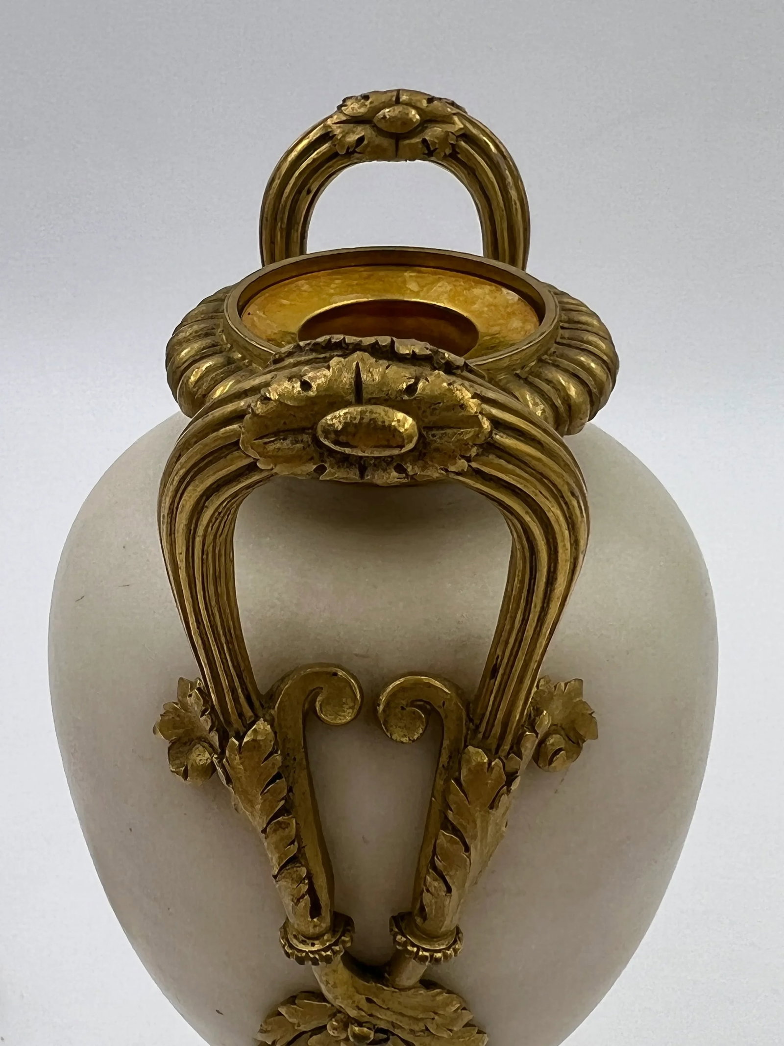 Fine Quality Pair, 19th Century French White Marble Bronze Ormolu Mounted Vases - 8