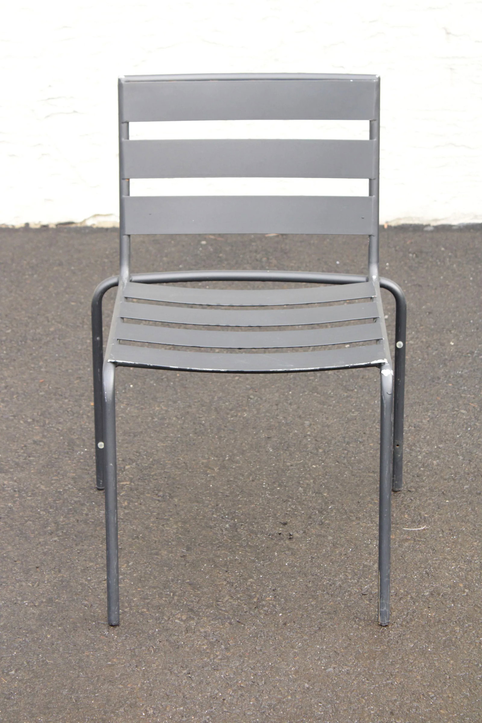 2010s 'Metro' Wrought Iron Outdoor Dining Table & Four Chairs Patio Set Attributed to Woodard - Set - 8