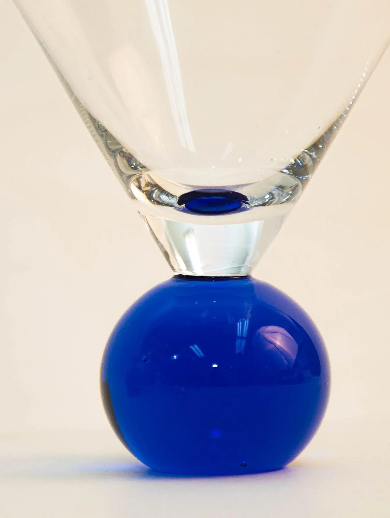 Postmodern Martini Cocktail Glasses Memphis Style Circa 1990 Set of 4 - 8