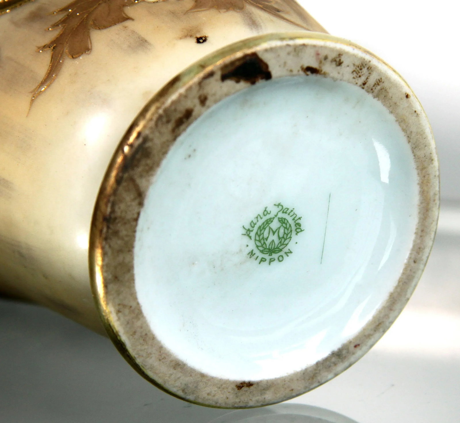 Antique 1920's Japanese Nippon Moriage Vase With Farm Scene - 8