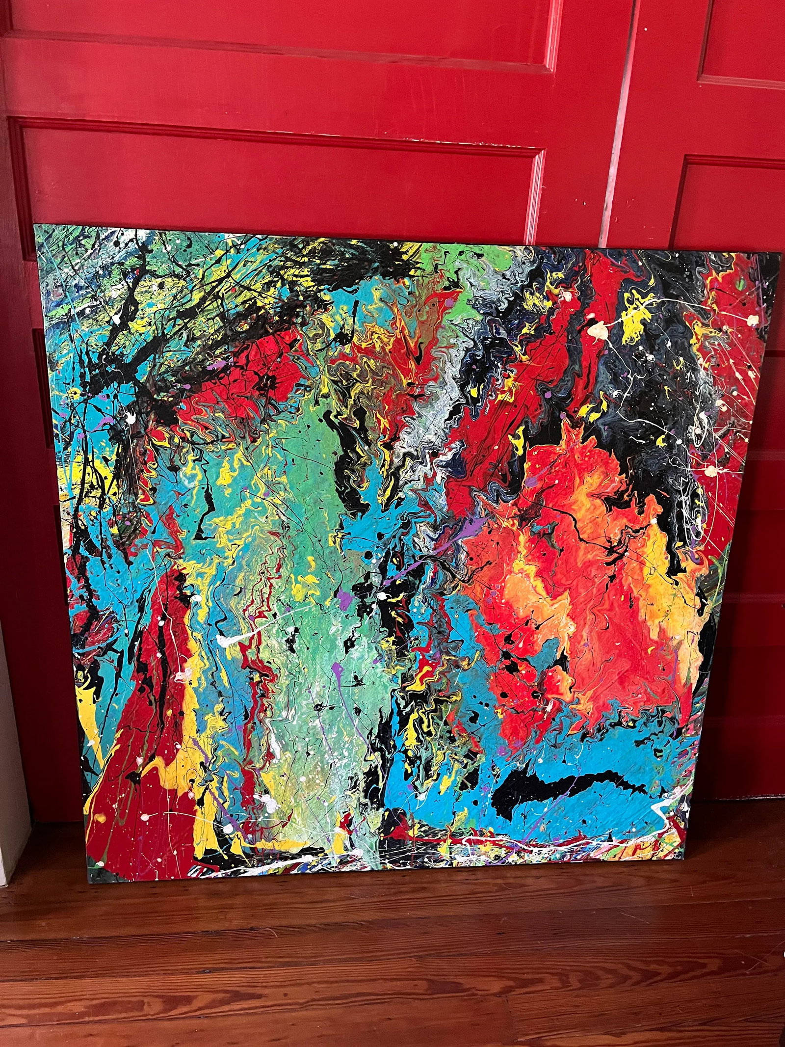 Vintage Abstract Expressionist Acrylic Painting - 6