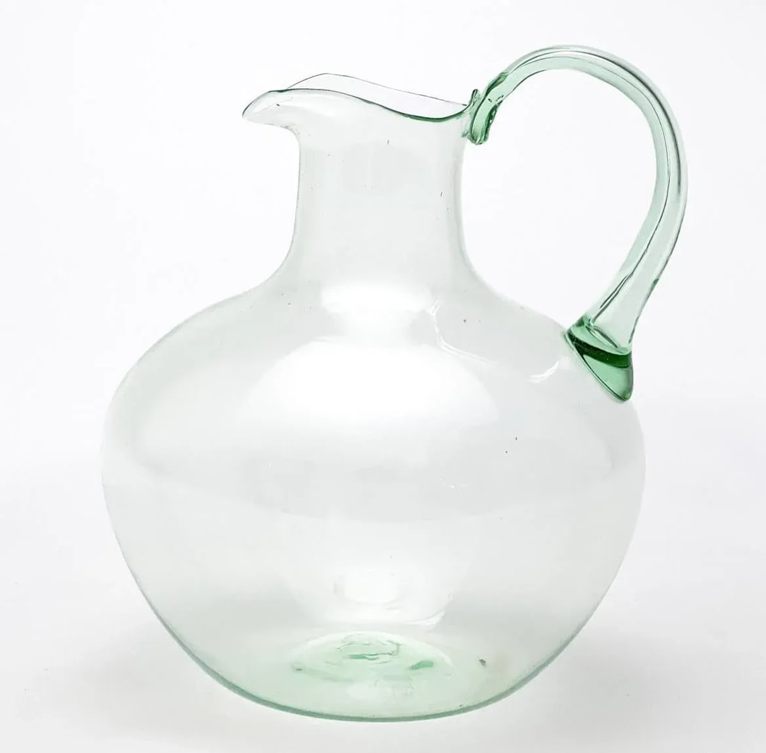 Circa 1925 Murano Glass-Green Soffiato Pitcher - 7