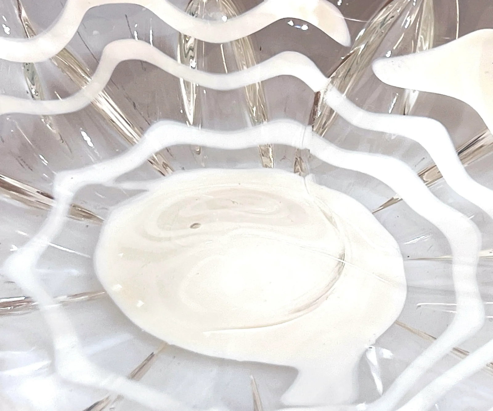 Rare Phil O'Reilly American Studio Art Glass Organic Modern Centerpiece Bowl - 10