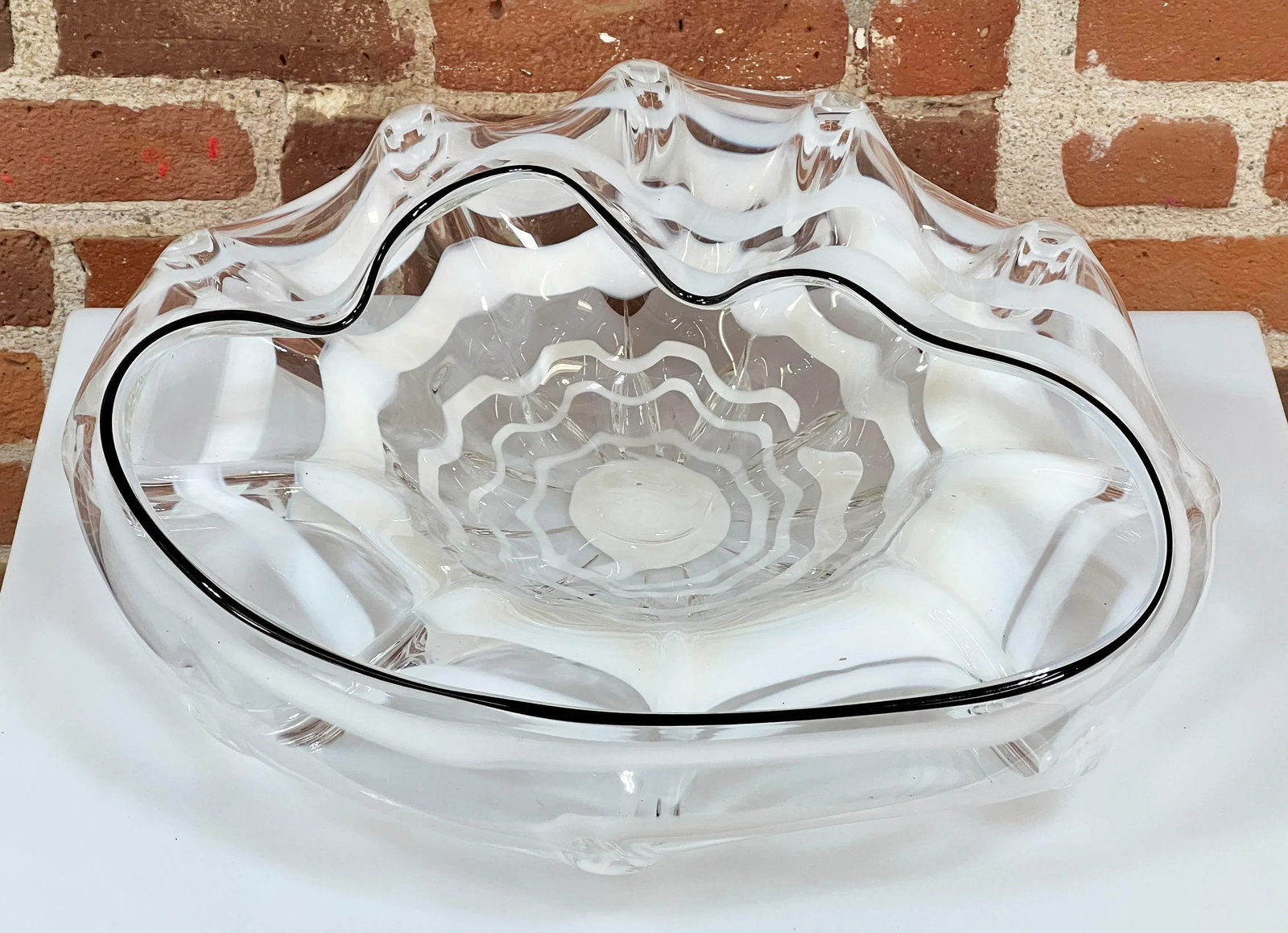 Rare Phil O'Reilly American Studio Art Glass Organic Modern Centerpiece Bowl - 4