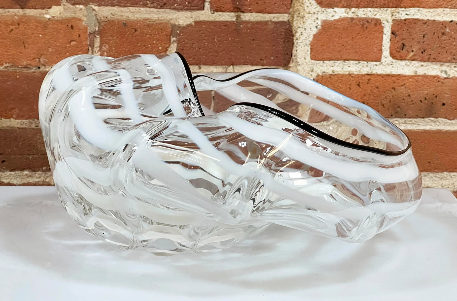 Rare Phil O'Reilly American Studio Art Glass Organic Modern Centerpiece Bowl - 5