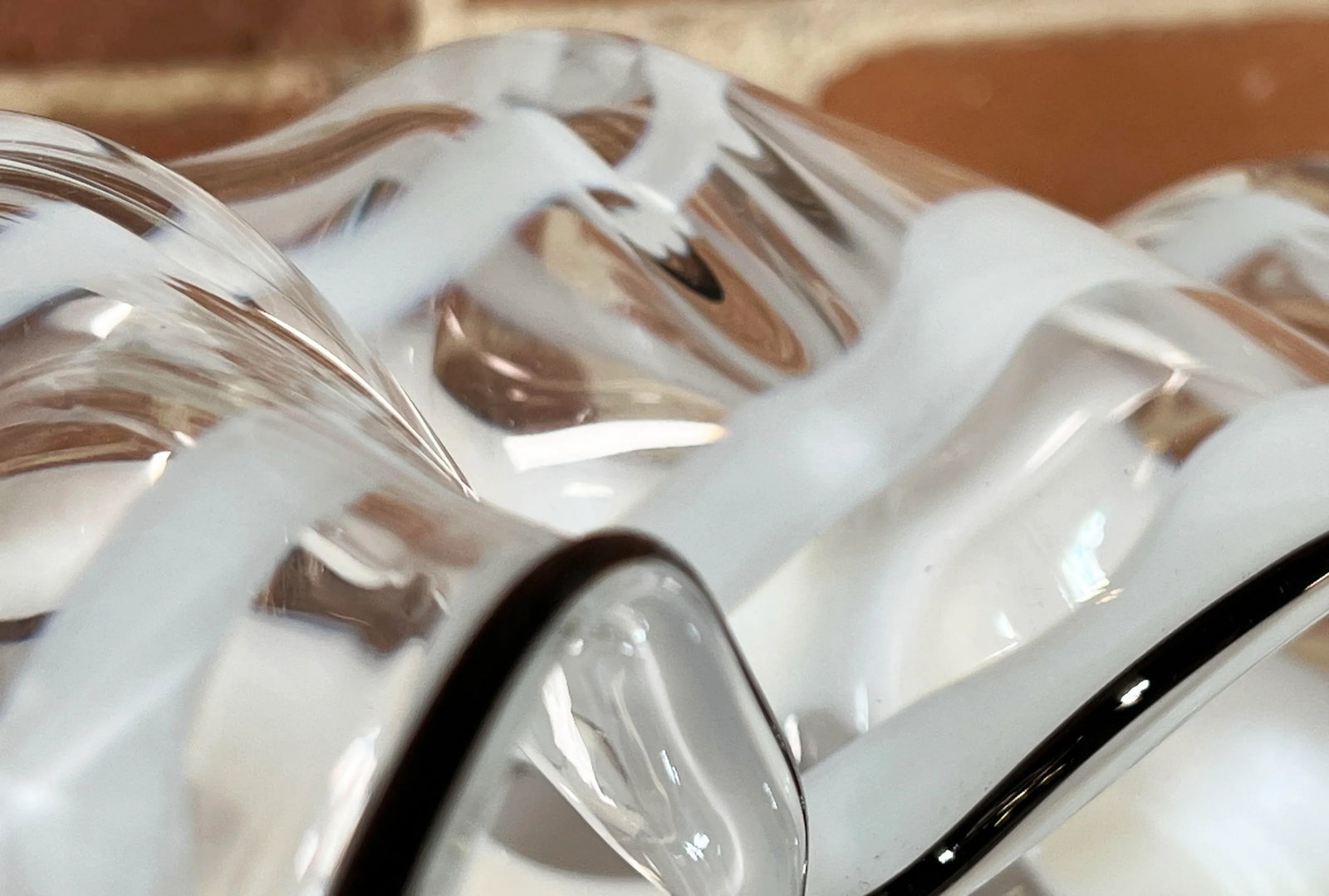 Rare Phil O'Reilly American Studio Art Glass Organic Modern Centerpiece Bowl - 6