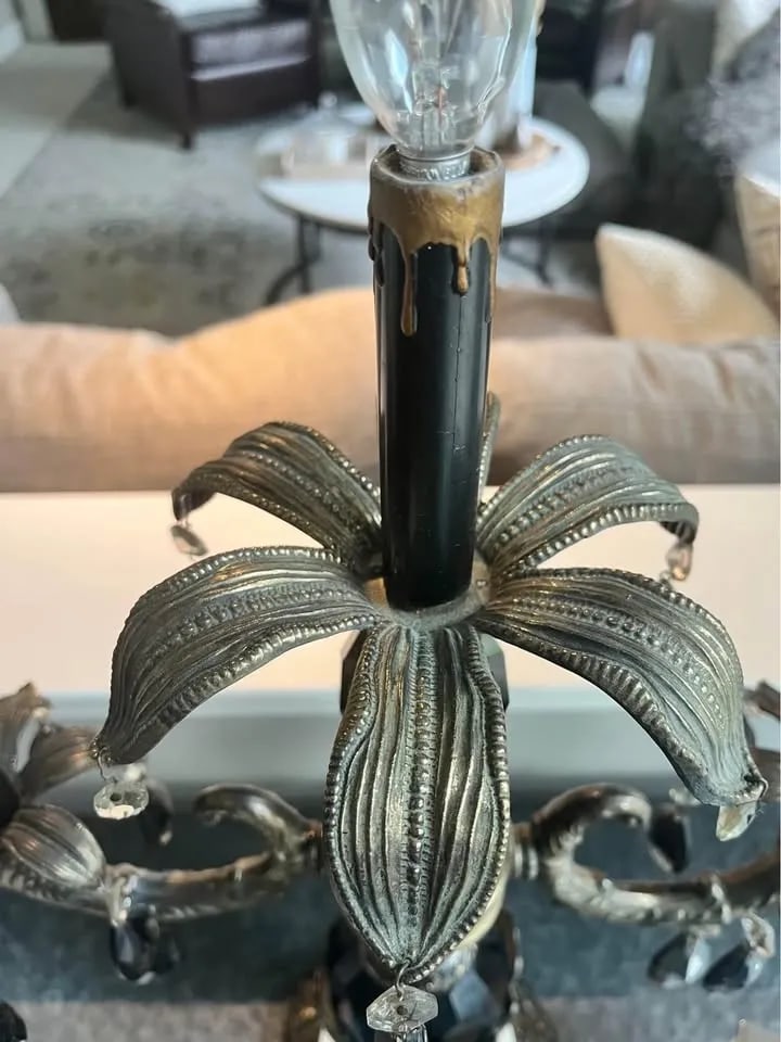 Vintage Italian Hollywood Regency Girandole Table Lamp - 9