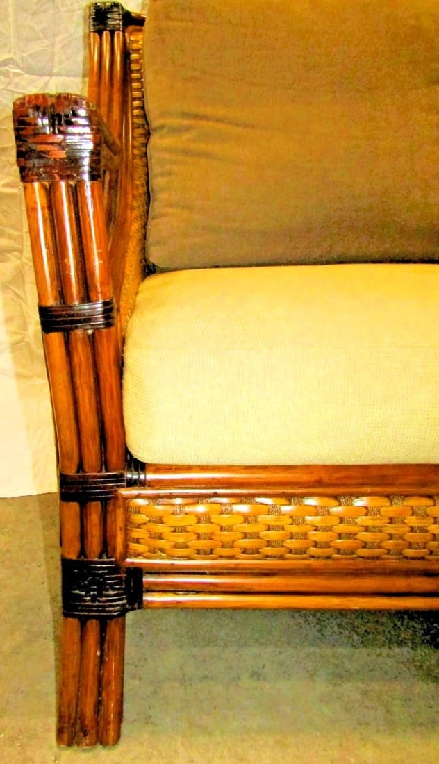 1970s Rattan Wicker Mandalay Chairs With Cushions - Set of 2 - 16