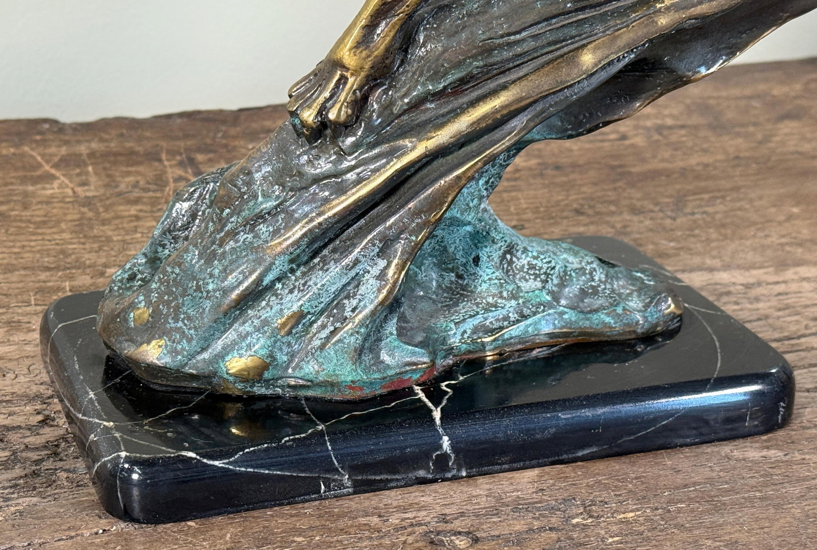 Vintage Art Deco Style Bronze Tiger Sculpture on Marble Base - 6