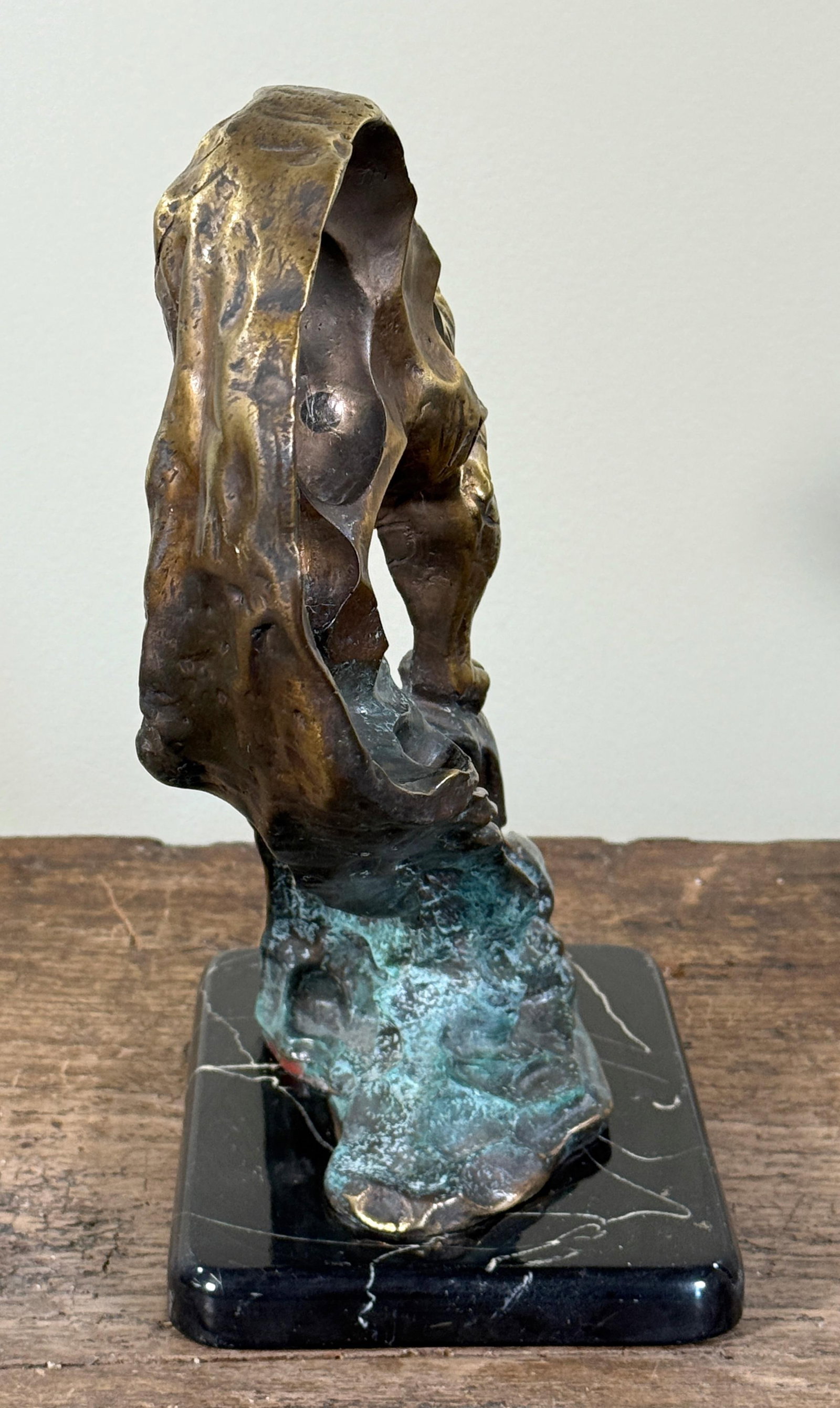 Vintage Art Deco Style Bronze Tiger Sculpture on Marble Base - 8