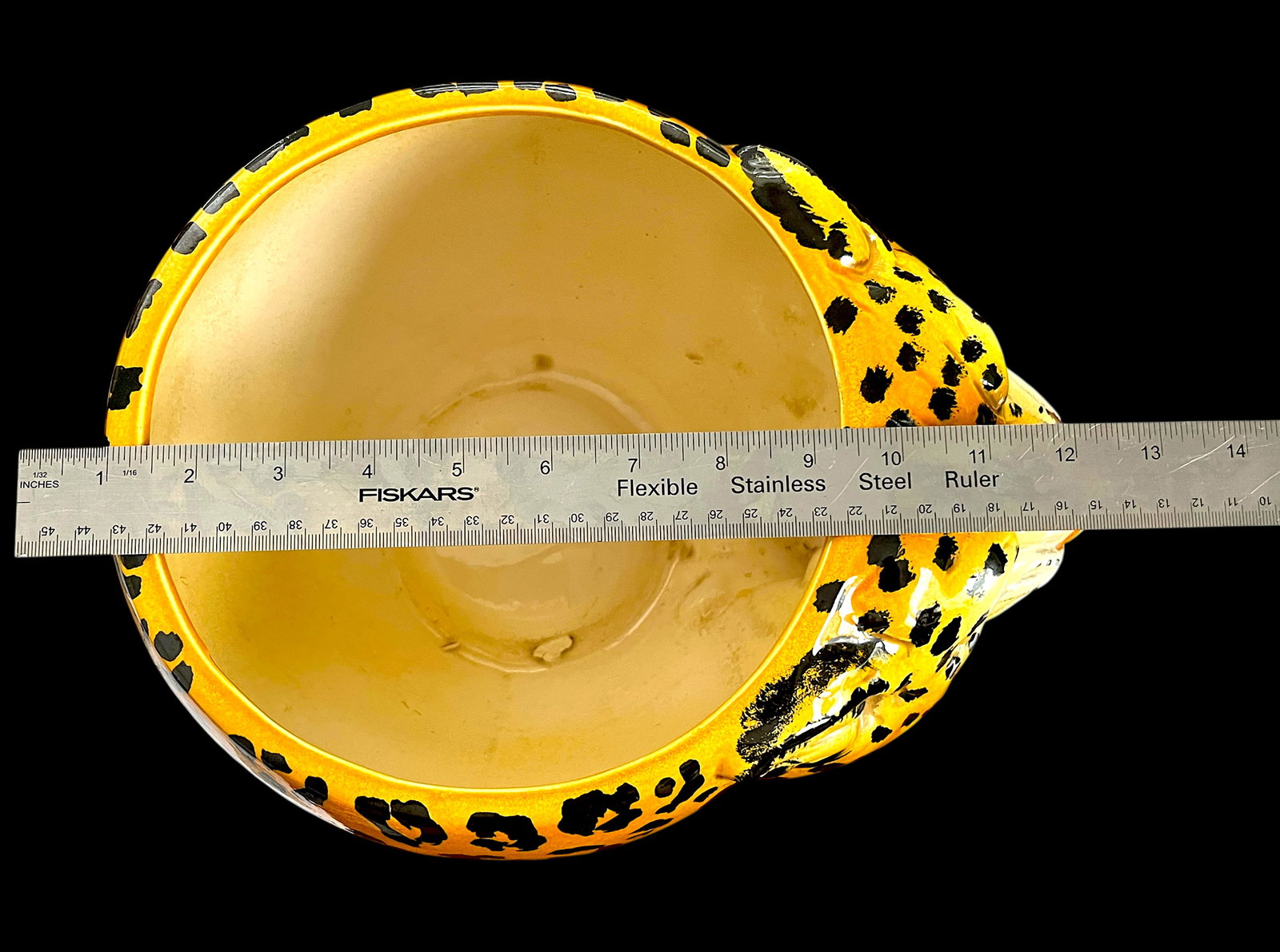 1970s Monumental Sculptural Leopard Head Cachepot – Hand Painted Ceramic – Hollywood - 12