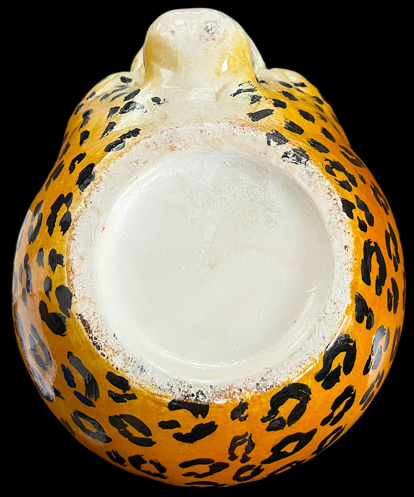 1970s Monumental Sculptural Leopard Head Cachepot – Hand Painted Ceramic – Hollywood - 7