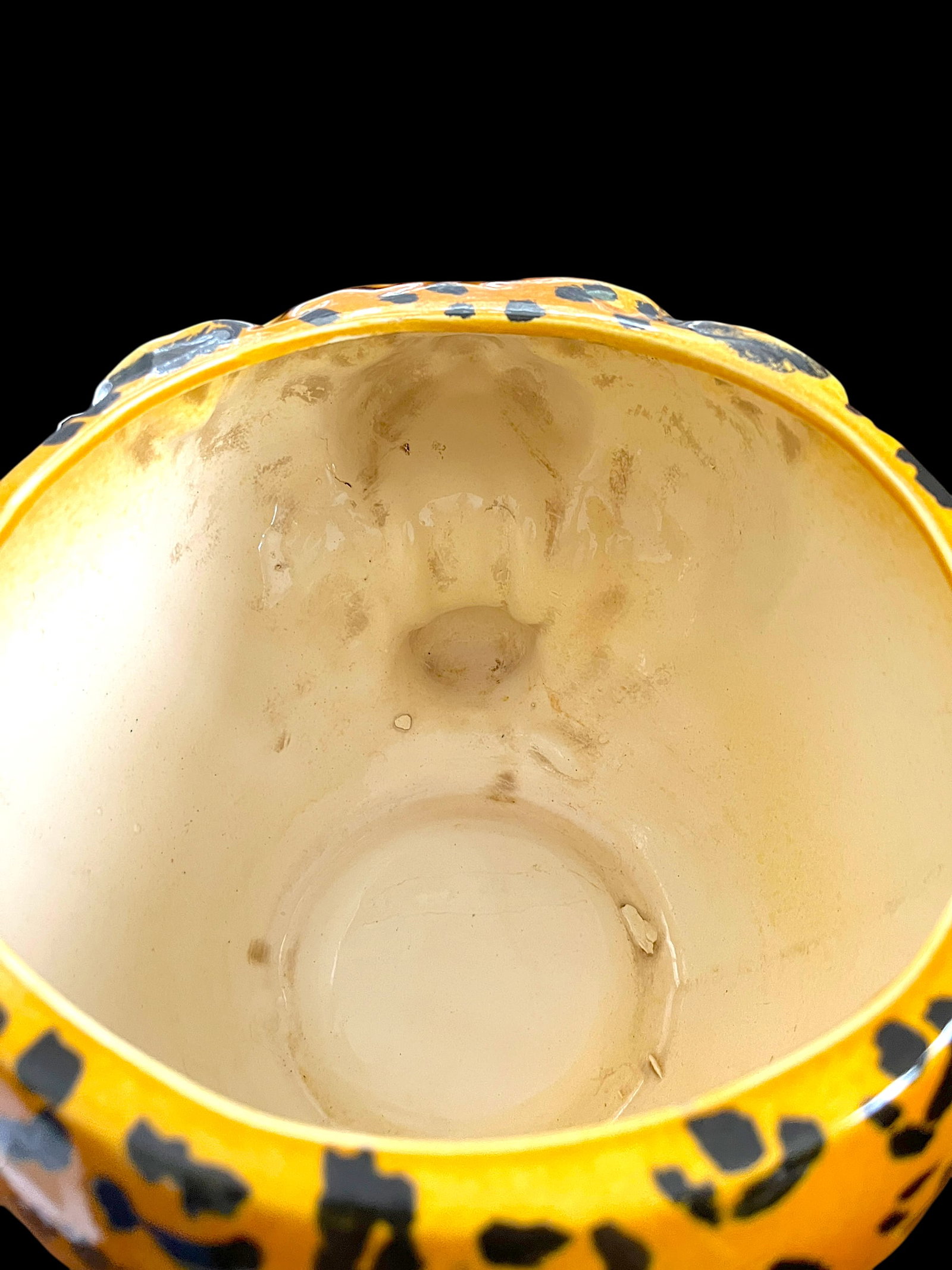 1970s Monumental Sculptural Leopard Head Cachepot – Hand Painted Ceramic – Hollywood - 9