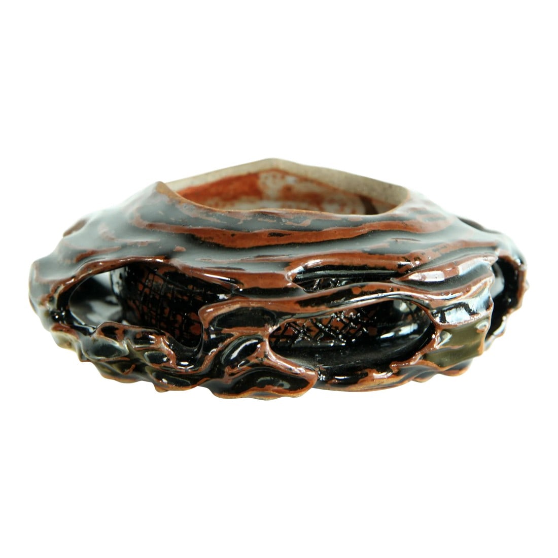 Vintage Studio Art Pottery Incised Bowl / Bonsai Pot After Axel Salto: Absolutely stunning vintage c.1950's/60's carved and incised studio art pottery bowl! Great form and glaze, clearly done by a master artisan. It is very much in the manner of designs by the great