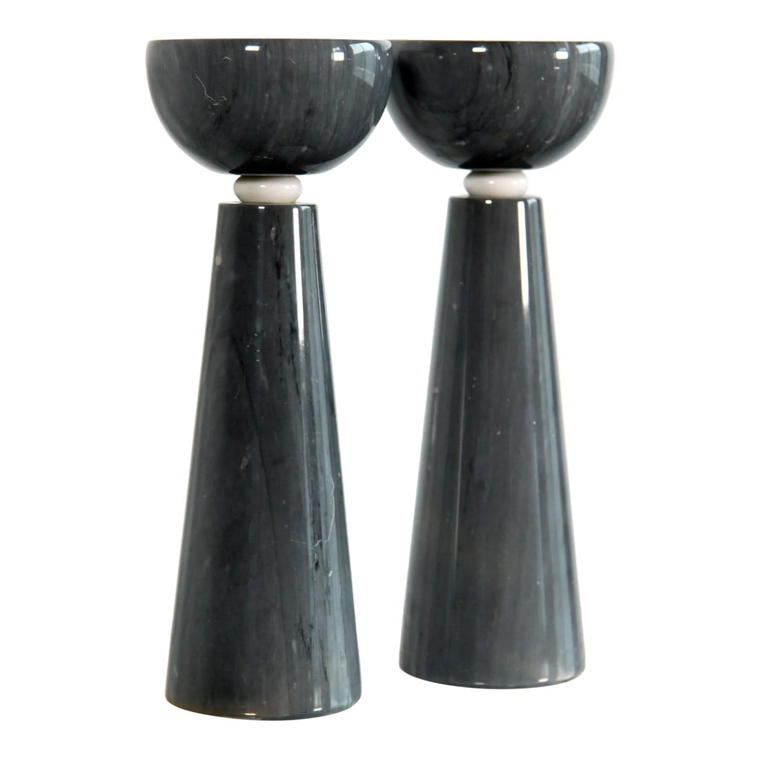 Vintage Massimo Vignelli for Casigliani Gray Marble Postmodern Candlesticks - a Pair (1 of 11)