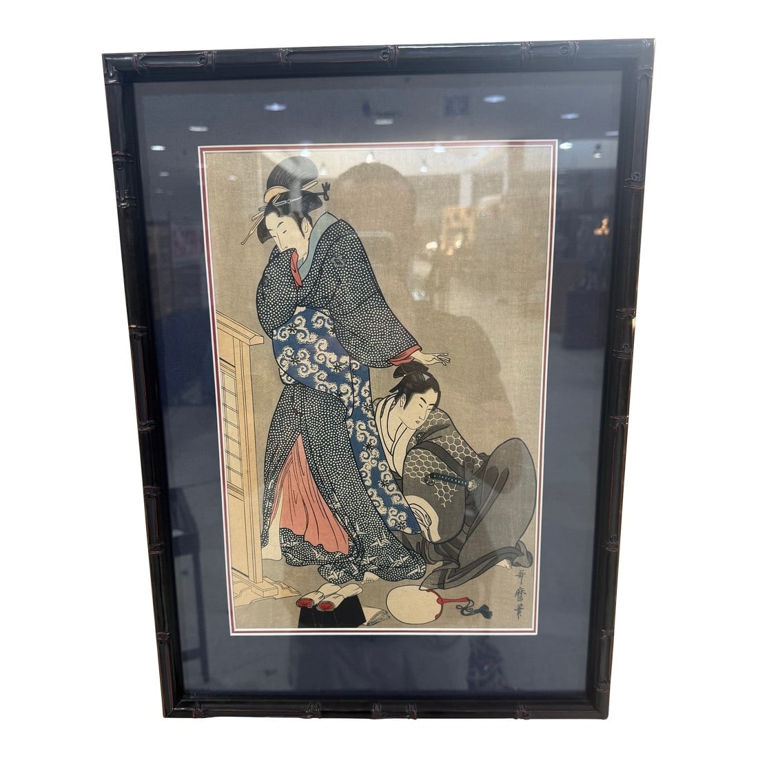 Mid 19th Century Woodblock Print : Toyokuni III : Utagawa Kunisada : Oboshi and Yozei-In (1 of 5)