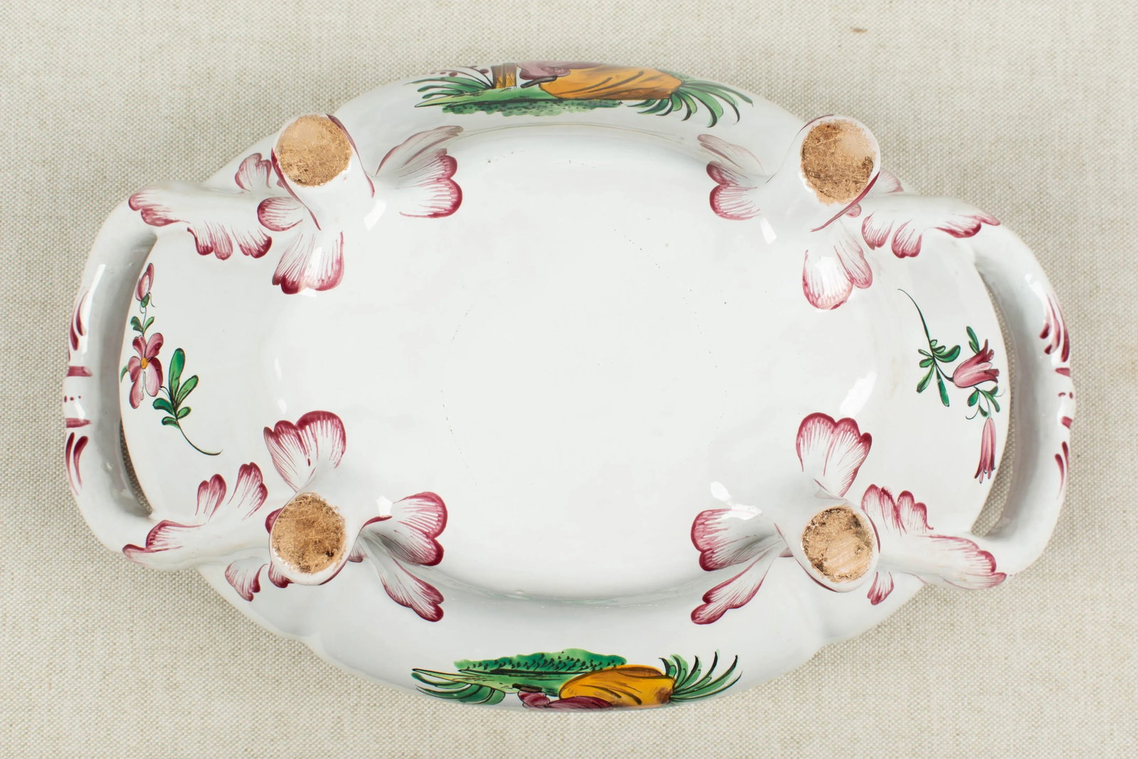 French Hand-Painted Faience Soup Tureen - 8