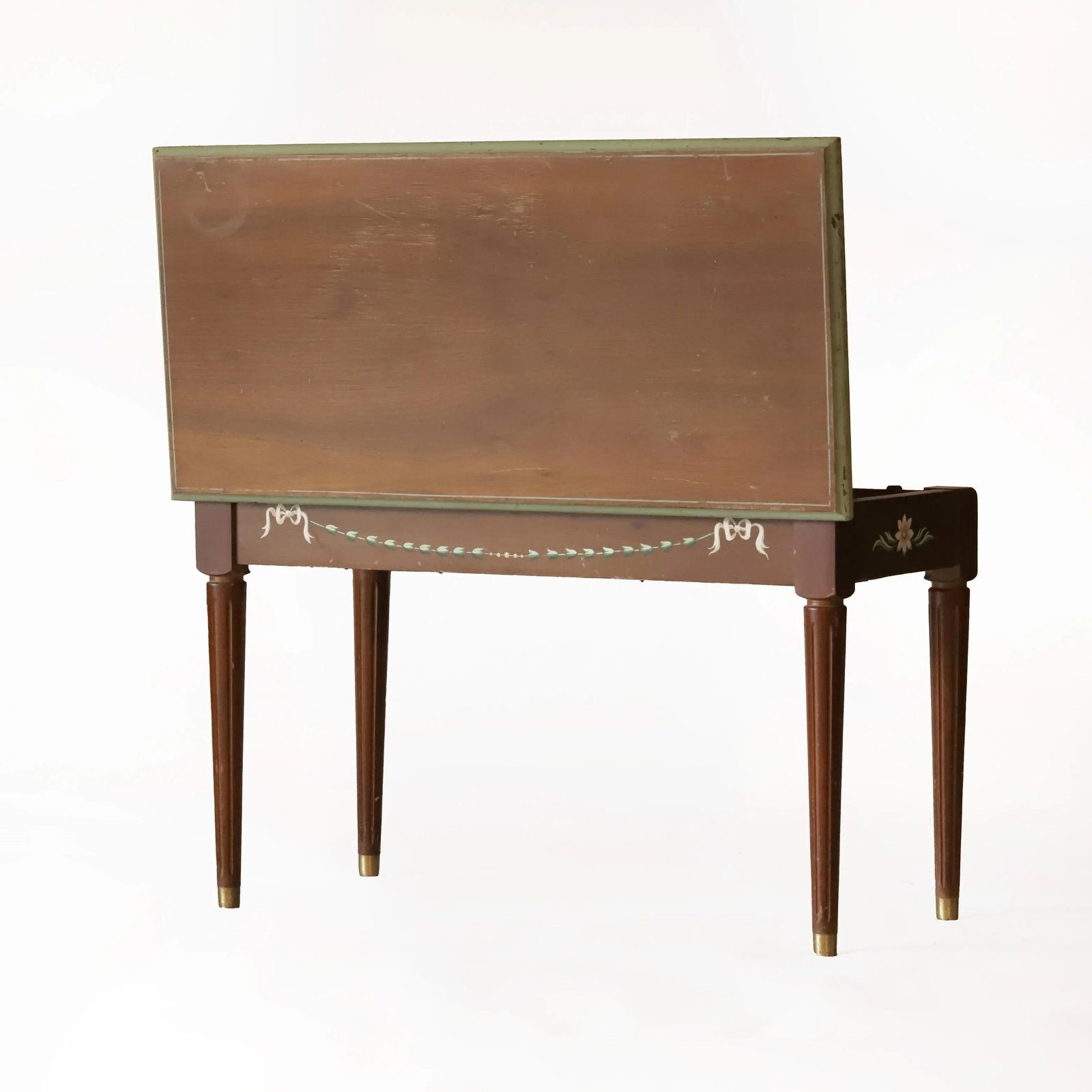 Vintage Piano Hand-Painted Floral Bench With Storage Box - 7