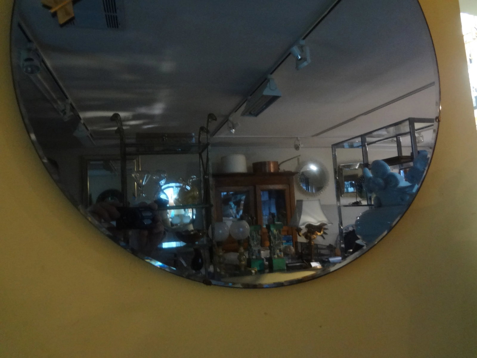 1960s Italian Blue Mirror With Double Arrow Accents After Fontana Arte - 4