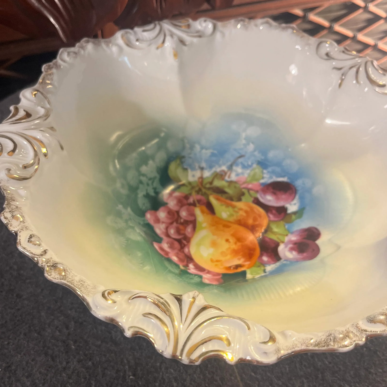 Antique Rs Prussia Hand Painted Berry Bowl - 2