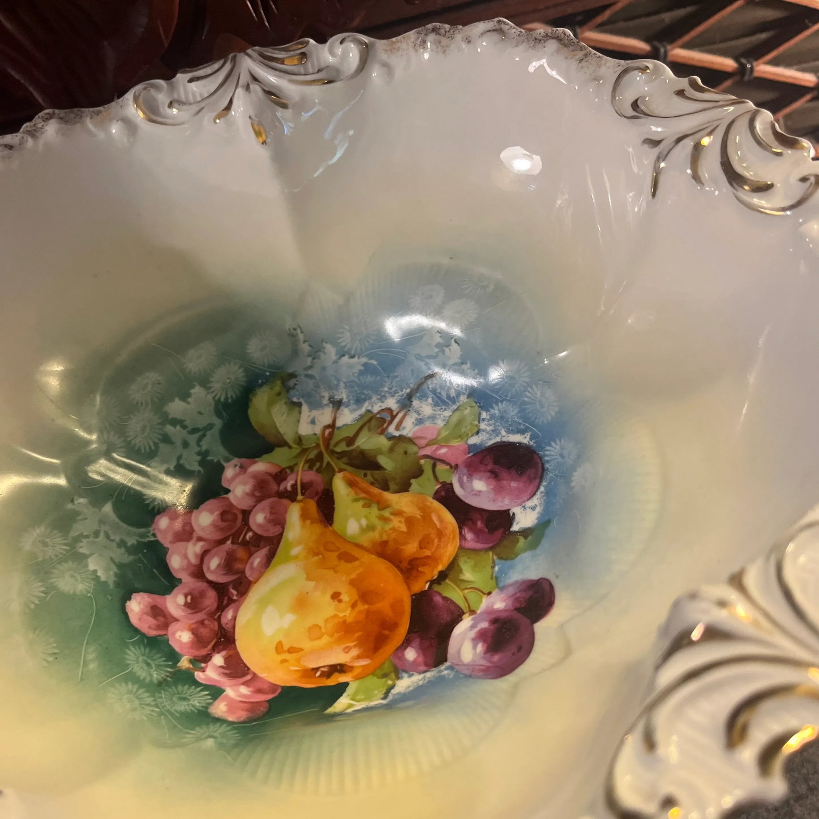 Antique Rs Prussia Hand Painted Berry Bowl - 3