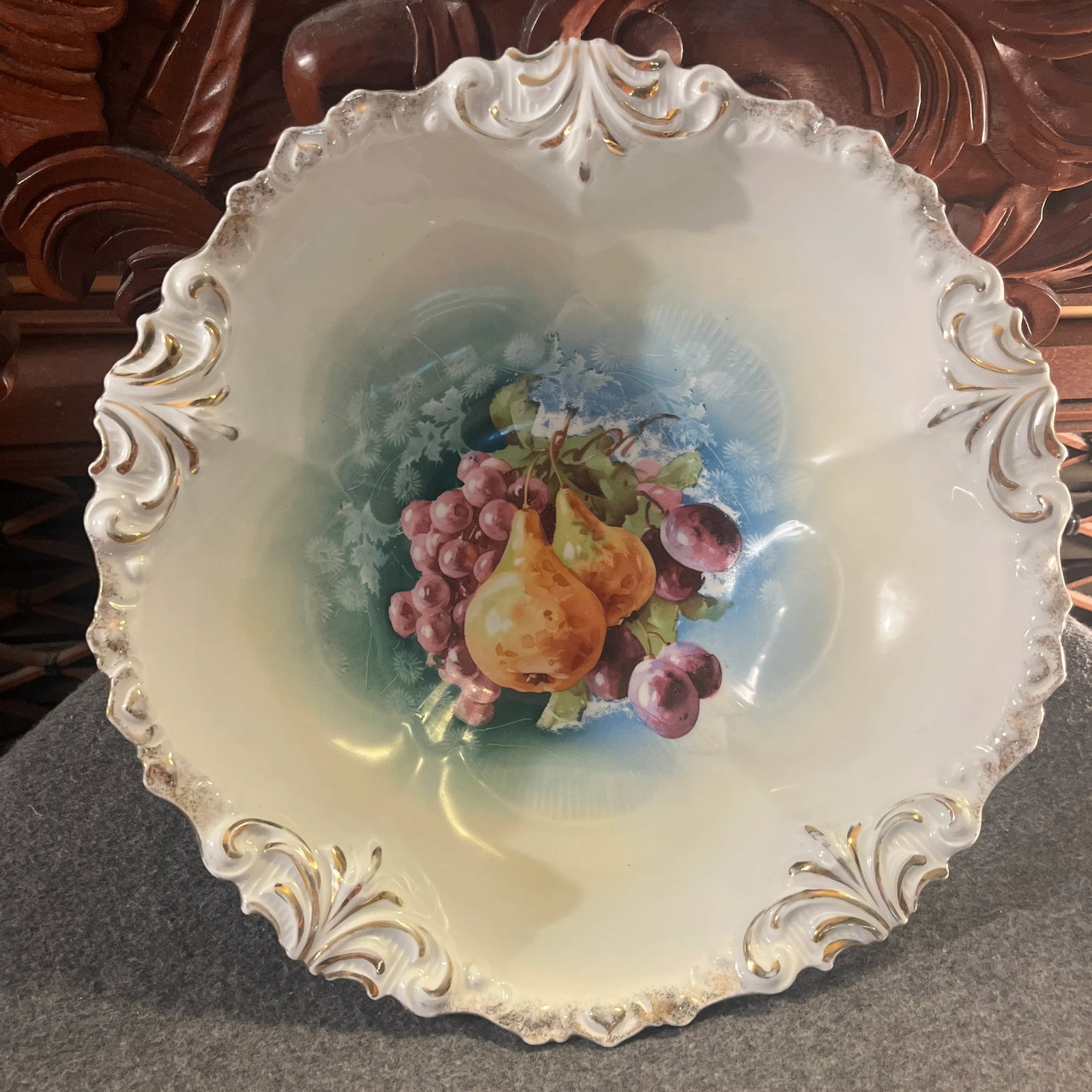 Antique Rs Prussia Hand Painted Berry Bowl - 8
