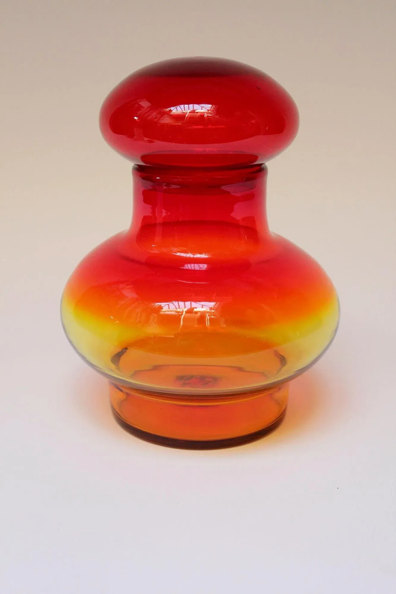 Large Vintage Glass Amberina Vase With Stopper by John Nickerson for Blenko - 11