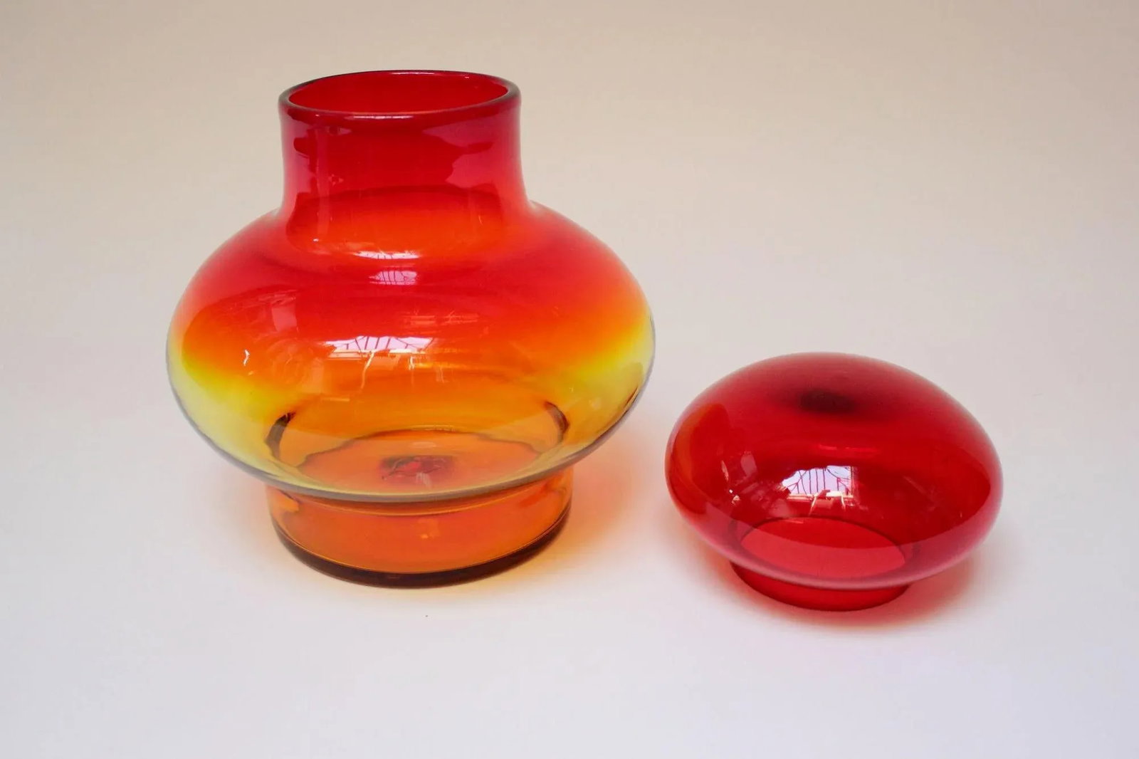Large Vintage Glass Amberina Vase With Stopper by John Nickerson for Blenko - 2