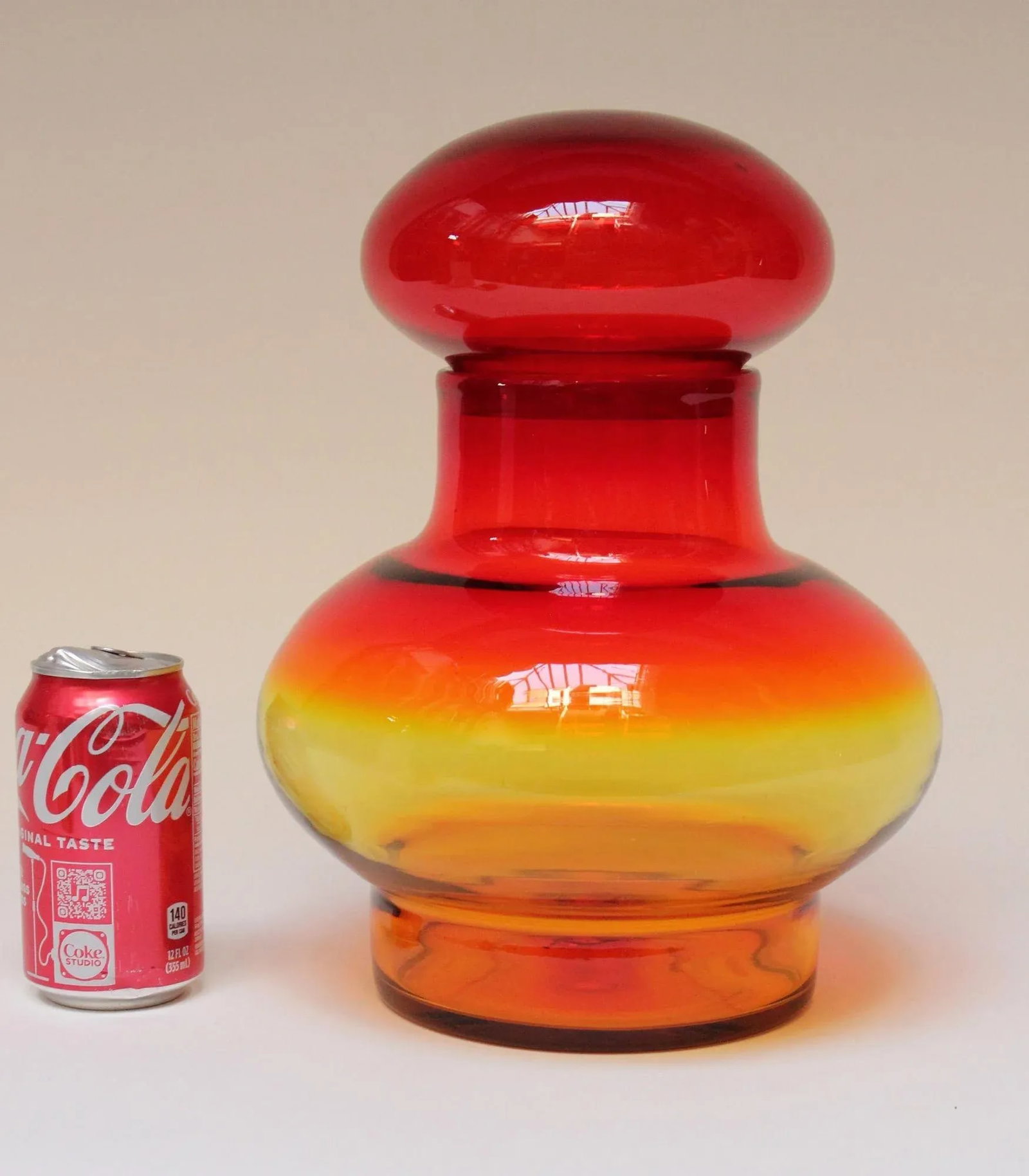 Large Vintage Glass Amberina Vase With Stopper by John Nickerson for Blenko - 3