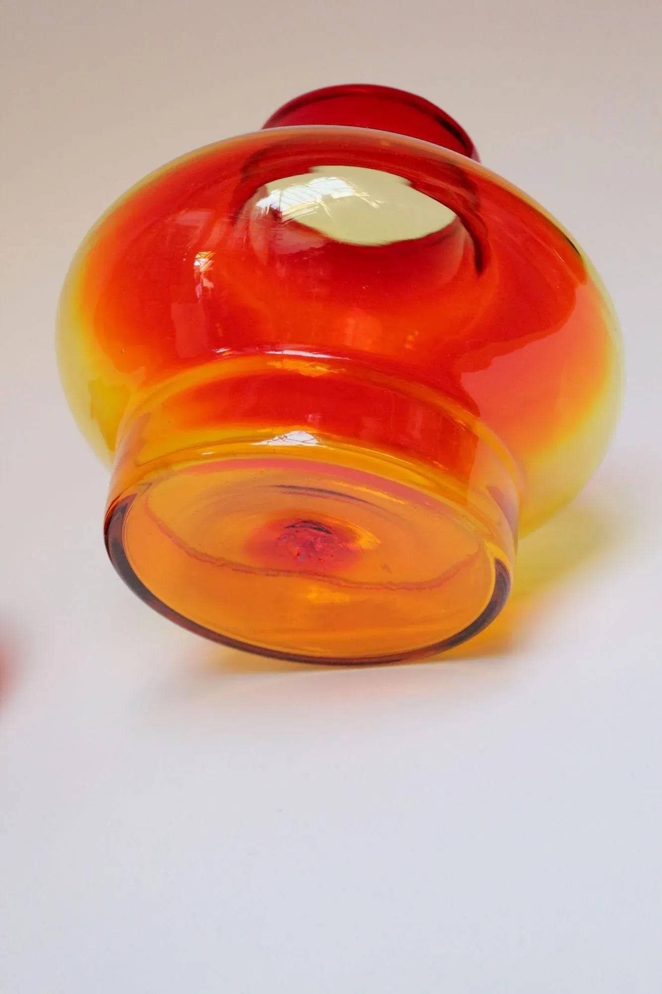 Large Vintage Glass Amberina Vase With Stopper by John Nickerson for Blenko - 4