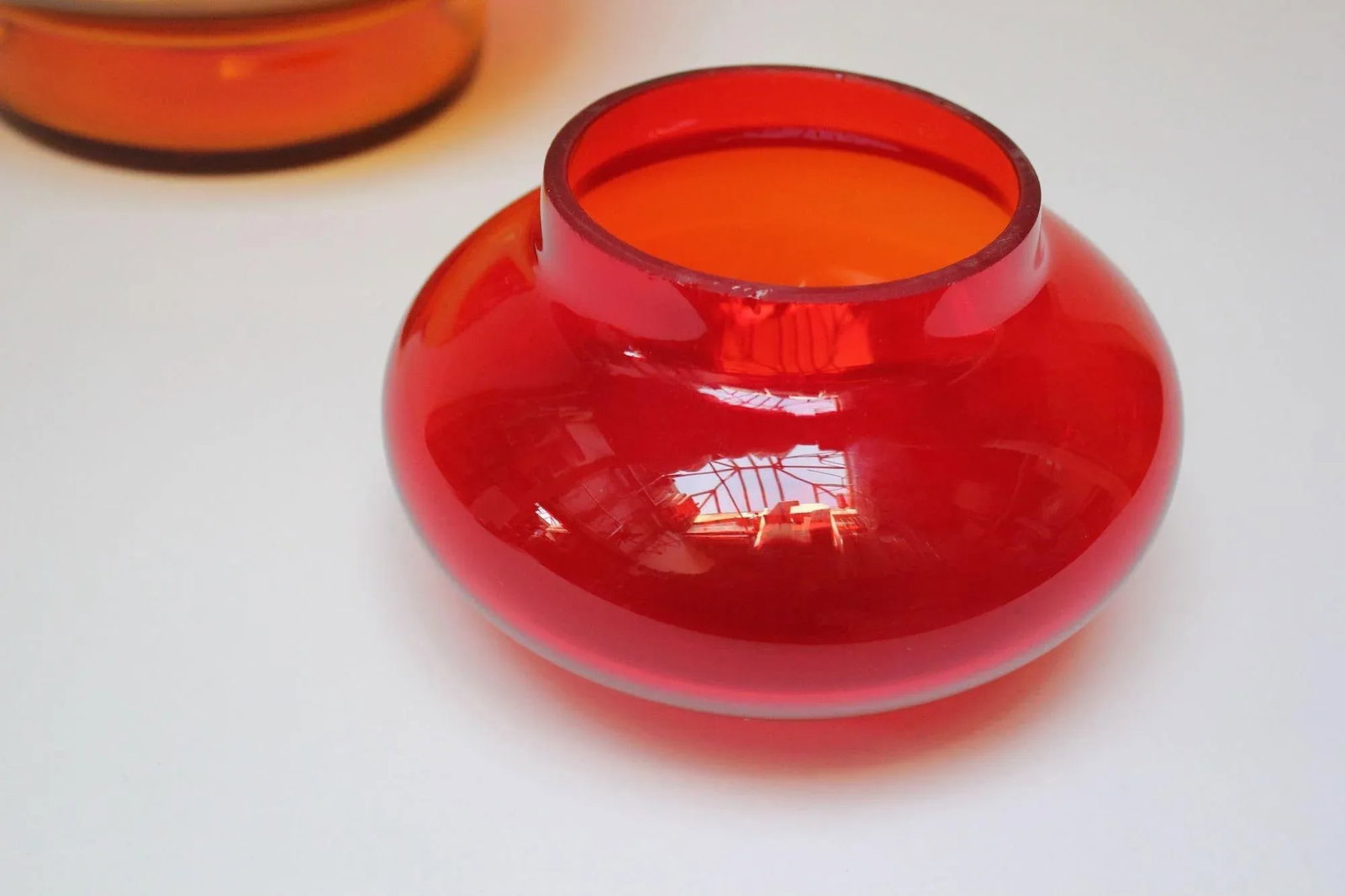 Large Vintage Glass Amberina Vase With Stopper by John Nickerson for Blenko - 8