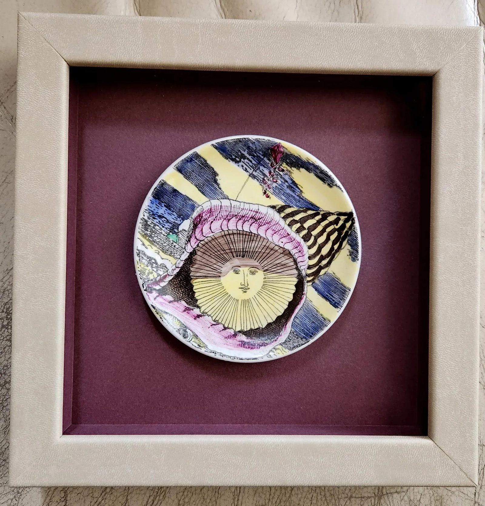 Piero Fornasetti Framed Set of Coasters, "12 Mesi, 12 Soli" Design. - 9