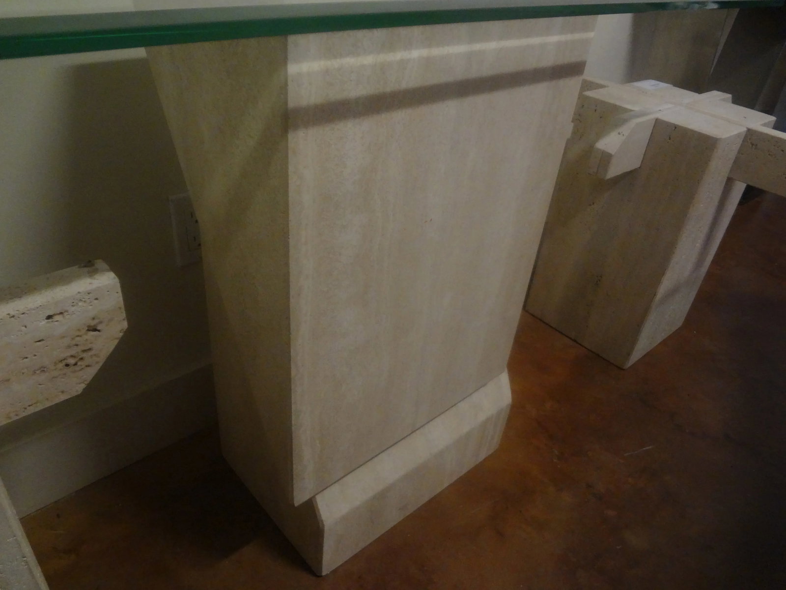 1970s Italian Postmodern Travertine Console Attributed to Angelo Mangiarotti - 6