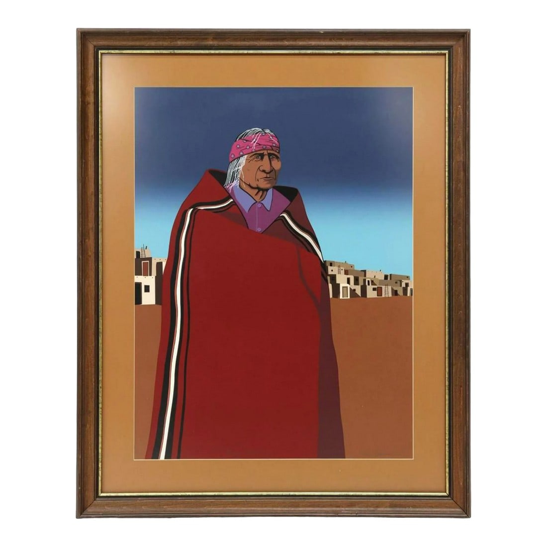 Large 41" H Original Signed 'Navajo Elder' Serigraph by K. Means (1 of 5)