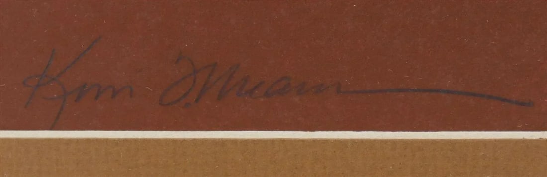 Large 41" H Original Signed 'Navajo Elder' Serigraph by K. Means - 4