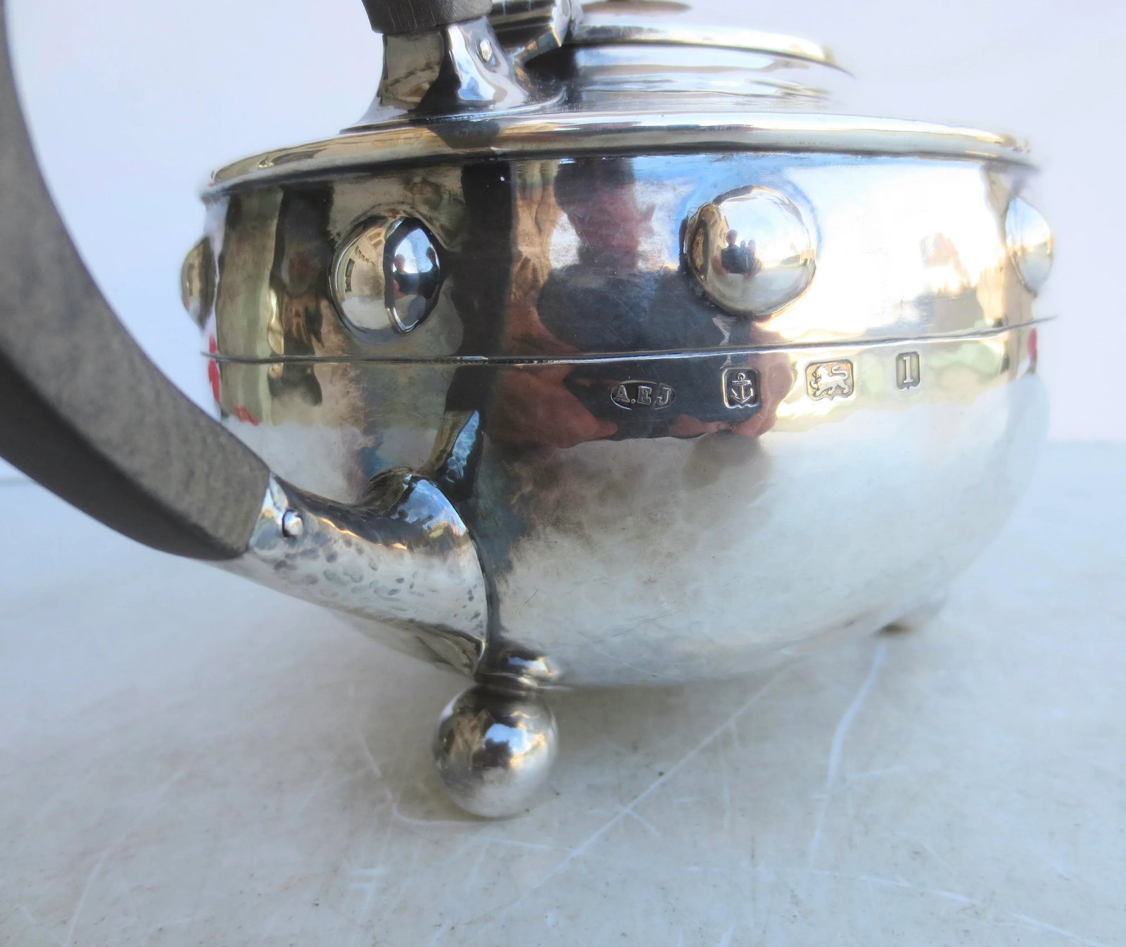 Antique Arts and Crafts Sterling Silver Tea Pot Circa 1910 - 4