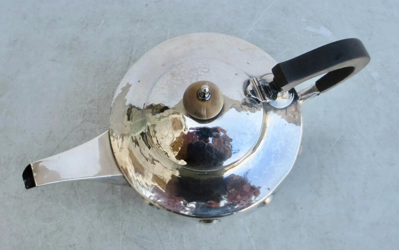 Antique Arts and Crafts Sterling Silver Tea Pot Circa 1910 - 5