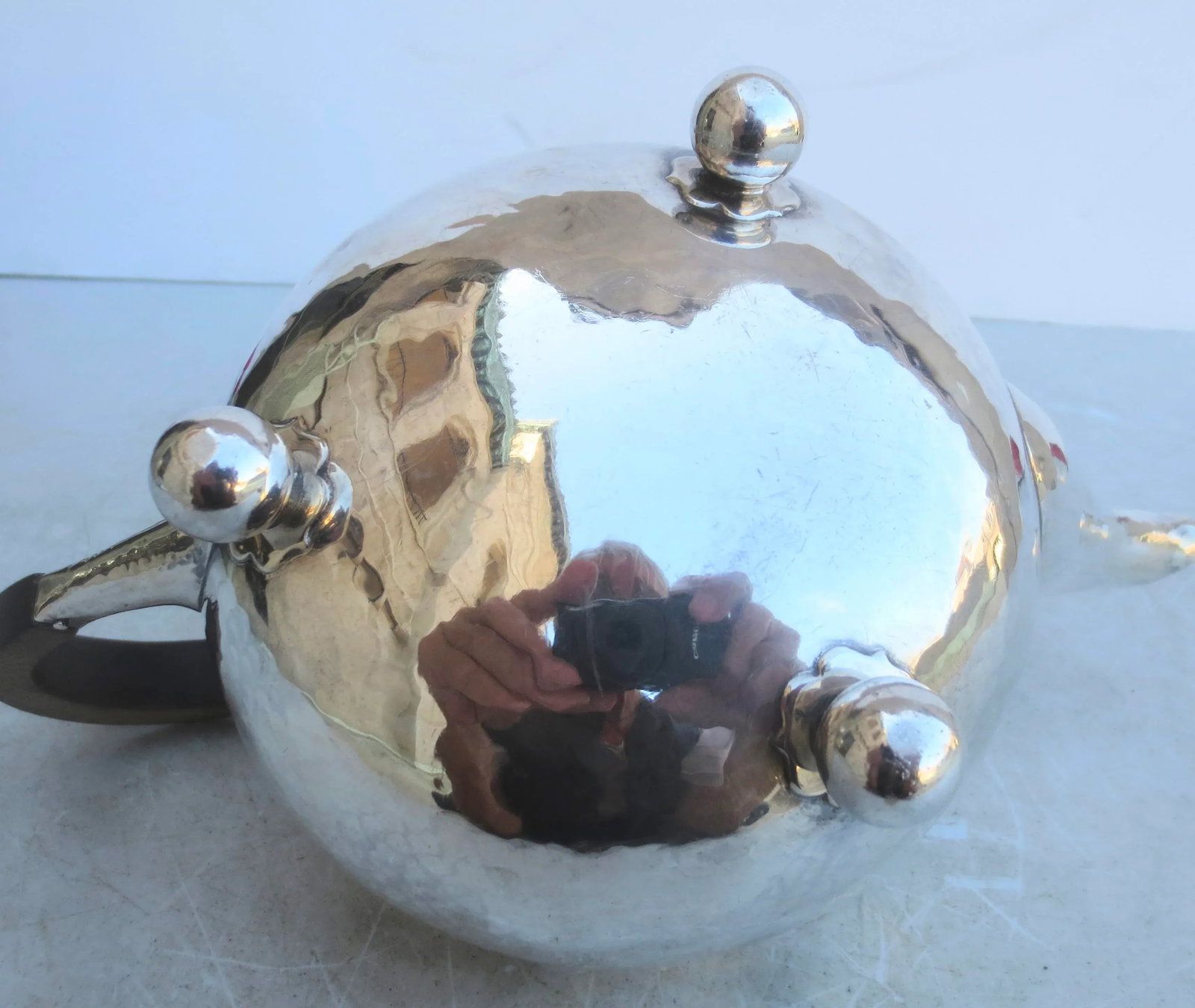 Antique Arts and Crafts Sterling Silver Tea Pot Circa 1910 - 9