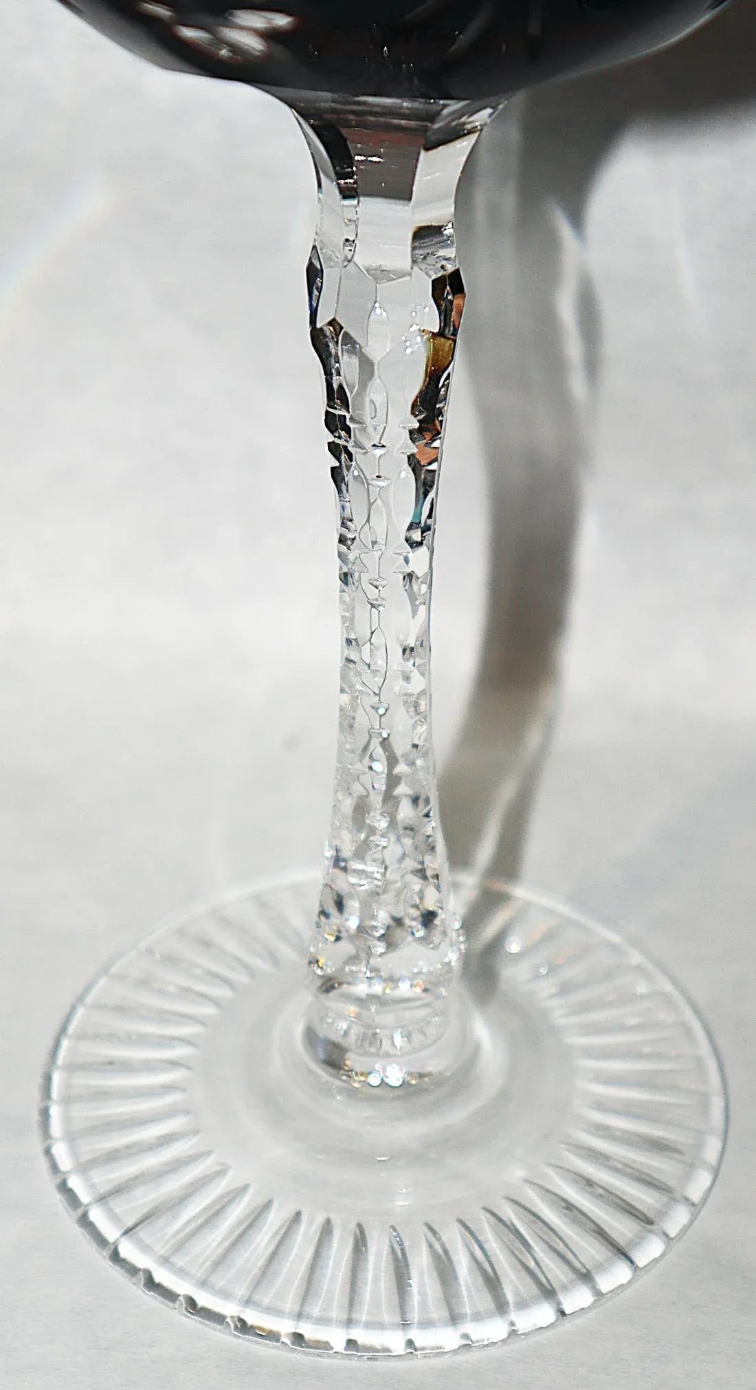 1940s Bohemian Cut-To-Clear Crystal Wine Stem Goblets - Set of 6 - 5