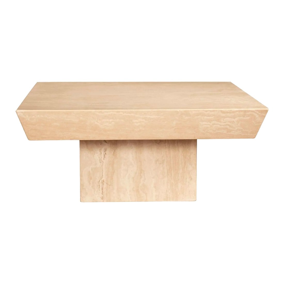1970s Italian Modern Travertine Coffee Table Attributed to Angelo Mangiarotti (1 of 7)