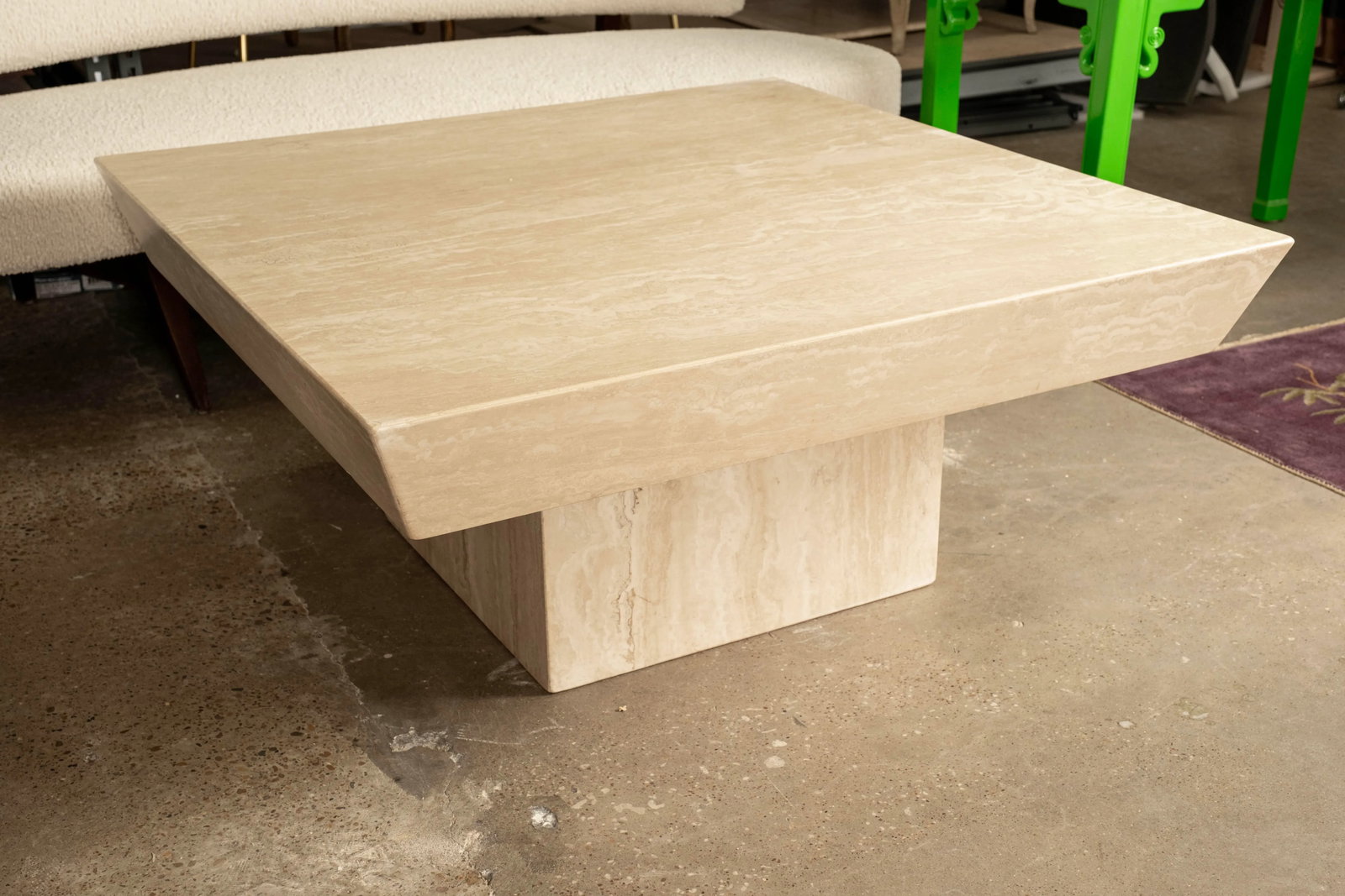 1970s Italian Modern Travertine Coffee Table Attributed to Angelo Mangiarotti - 6