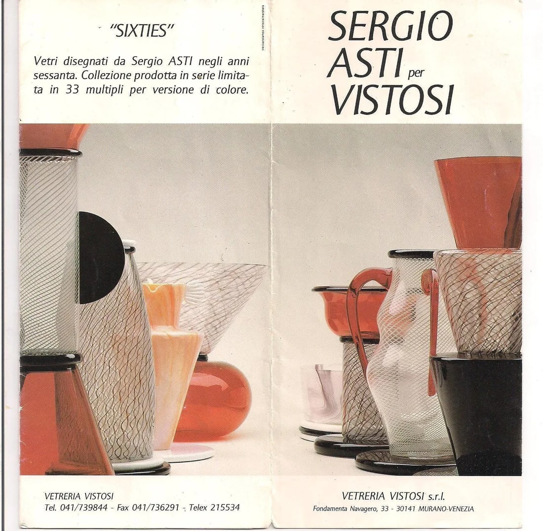 1980s Sergio Asti for Vistosi Sixties Collection Luigiona & Lingham Murano Glass Vases- Set of 2 - 6