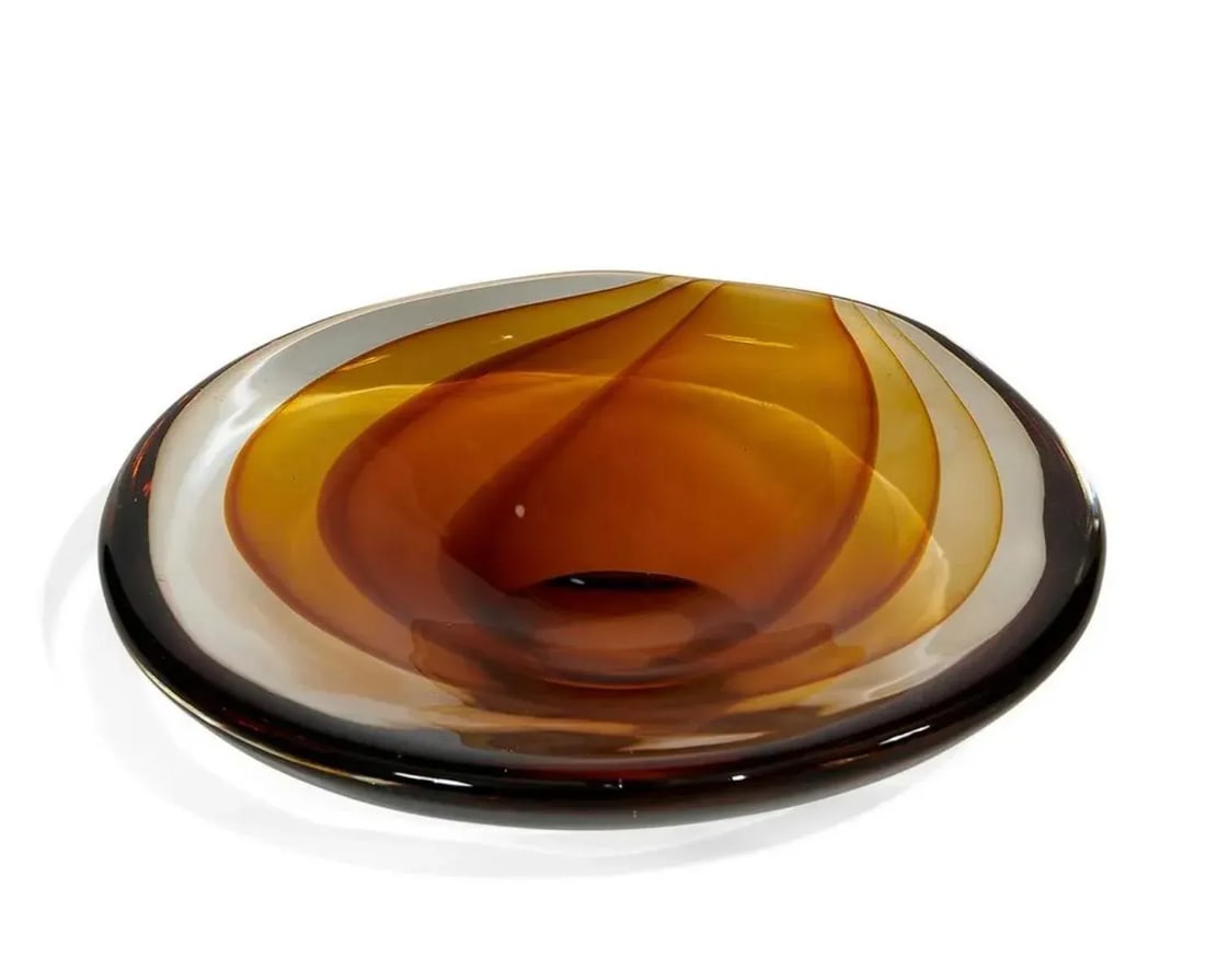 Mid 20th Century Antonio Da Ros for Cenedese, Sommerso Murano Art Glass Bowl, Vide-Poche, Amber - 4