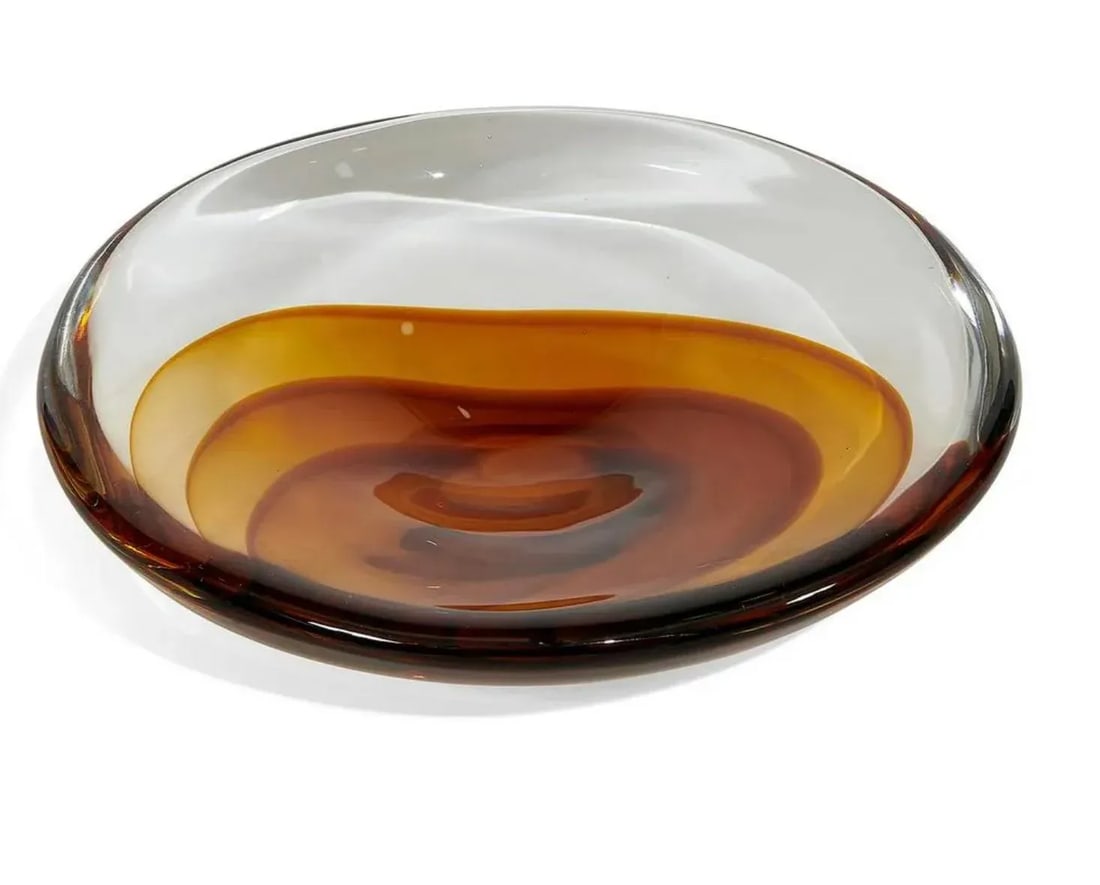 Mid 20th Century Antonio Da Ros for Cenedese, Sommerso Murano Art Glass Bowl, Vide-Poche, Amber - 6