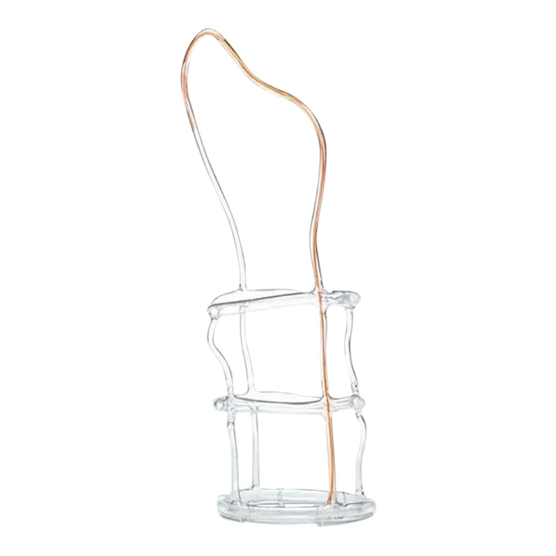 Andrea Branzi Orange Canaries Basket #7, Fused Glass Sculpture, 2008: Andrea Branzi orange canaries basket #7, fused glass sculpture, 2008. Orange canaries basket fused glass and acrylic Measures: 22Â¼ H × 12Â½ W × 7Â½ D in (57