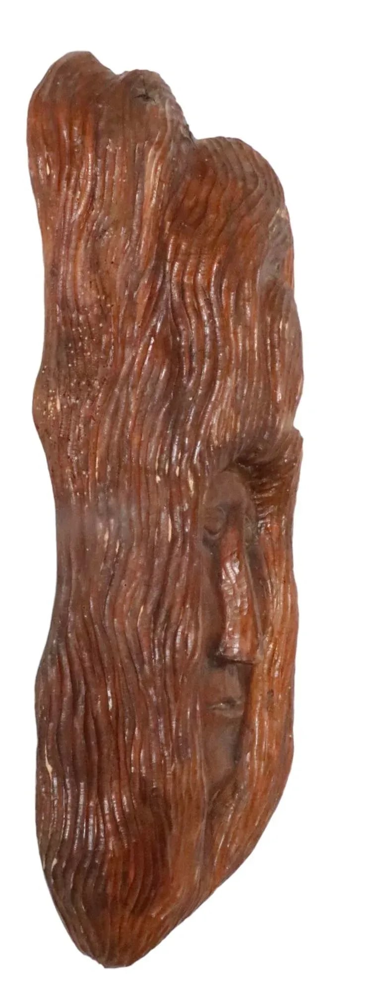 Large Solid Wood Carved Face Tiki / Hippie Style Circa 1970's - 4