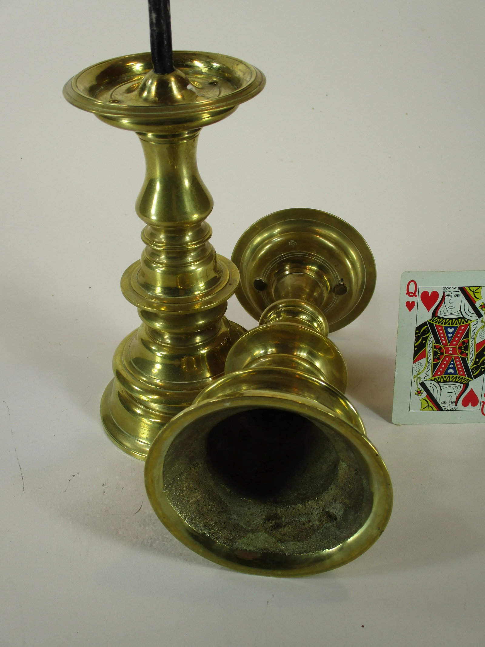 Late 20th Century Williamsburg Restoration Virginia Metalcrafters Brass Candlesticks - a Pair - 2
