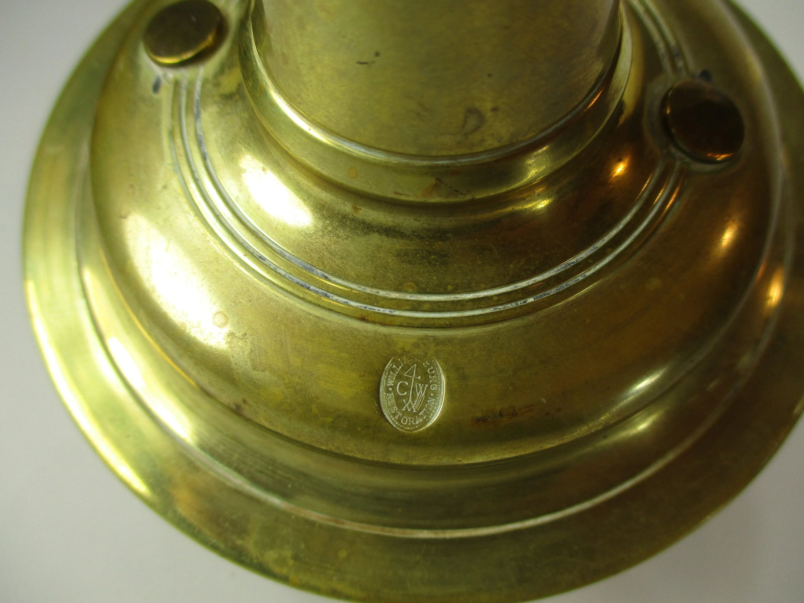 Late 20th Century Williamsburg Restoration Virginia Metalcrafters Brass Candlesticks - a Pair - 7