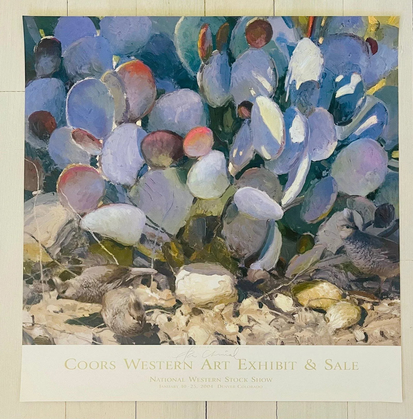 Vintage Artist Signed Coors Western Art Exhibit & Sale 2004 Poster - 3